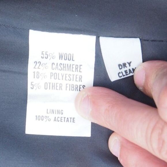 Nino Cerruti Cashmere Wool Blend Vintage 3 Button Overcoat Dark Grey Men's 42L - Picture 5 of 13